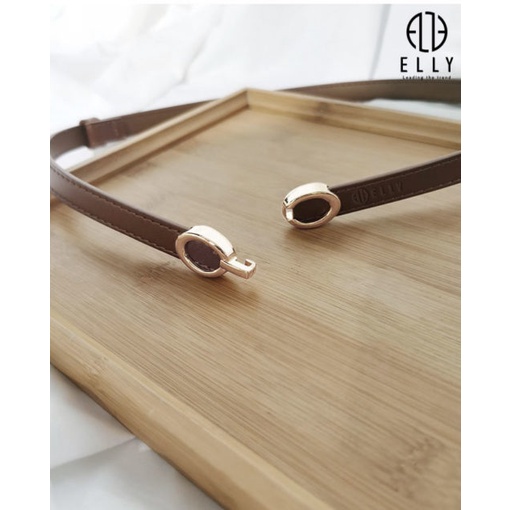 Dây lưng ELLY nữ da thật Nâu Đen – ED62