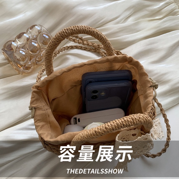 Túi cói Đan Mây Thủ Công Phong Cách Vintage Thời Trang Cho Nữ