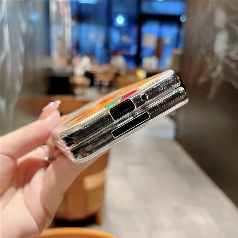 Ốp Điện Thoại Blu-Ray Chống Sốc Họa Tiết Hoa Hoạt Hình Cho Samsung Galaxy Z Fold 3