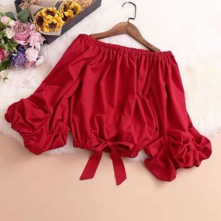 Áo trễ vai buộc nơ eo