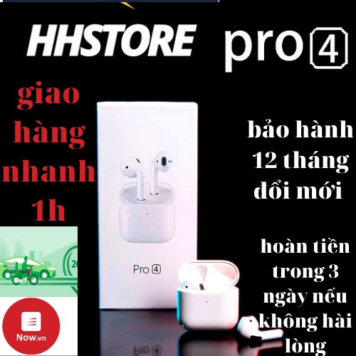 Tai nghe bluetooth Airpod Pro4 Phiên Bản Cao Cấp Cảm Ứng Bluetooth 5.0 Đổi Tên Định Vị Chuẩn thích hợp với ios và androi