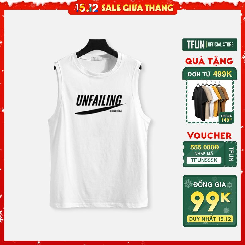 Áo thun nam ba lỗ TFUN mã "KC-Q" cổ tròn lót TankTop form rộng sát nách tập gym co giãn mùa hè