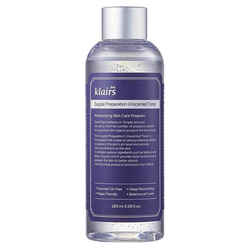 Nước hoa hồng Klairs Supple Preparation Unscented Toner 180ml