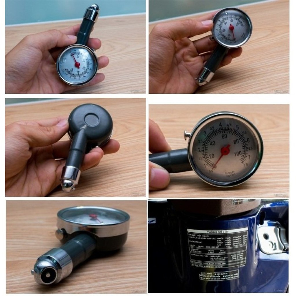 Đồng hồ đo áp xuất lốp cho ô tô, xe hơi, xe khách, xe tải, xe máy nhỏ gọn