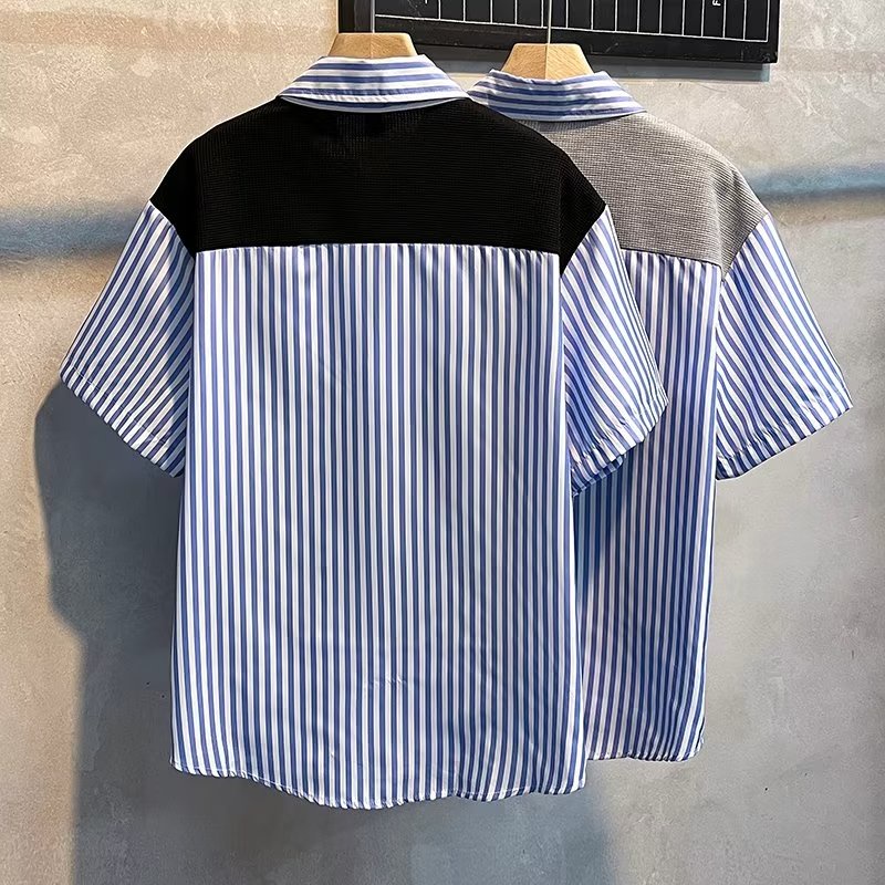 Áo Sơ Mi Giả Hai Lớp Tay Ngắn Dáng Rộng Thời Trang Mùa Hè Hàn Quốc 2022