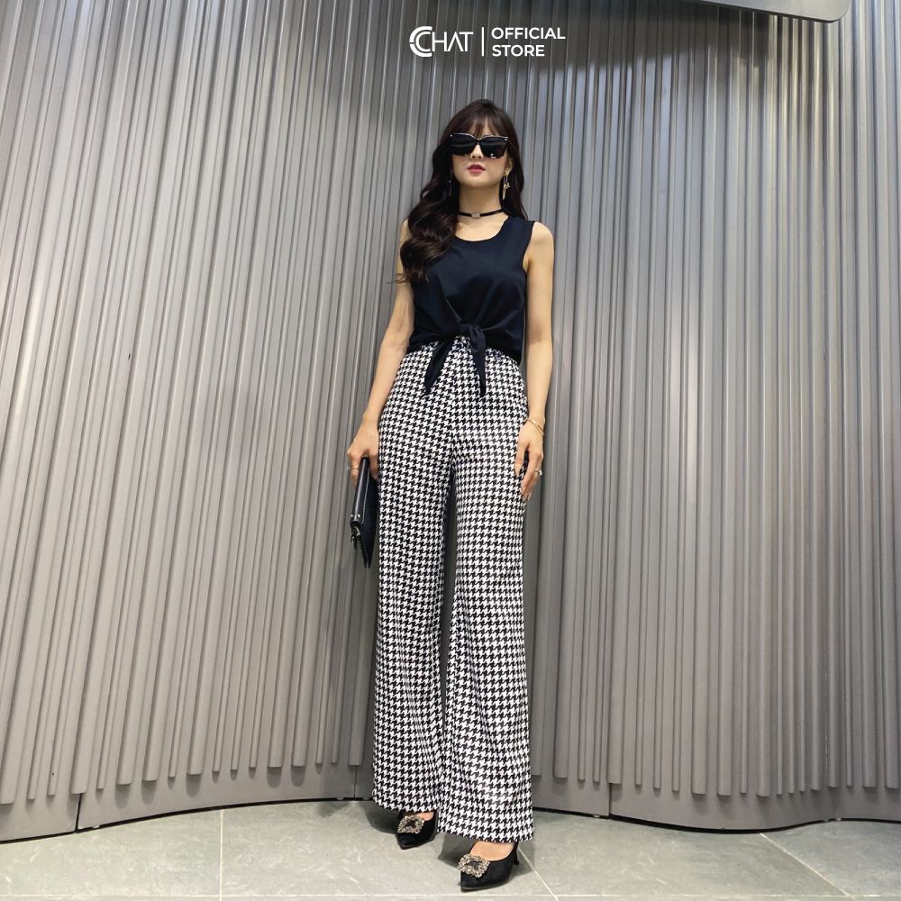 Áo cổ tròn buộc eo CChat Clothes