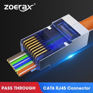 Đầu nối dây cáp mạng stp zoerax rj45 cat6 nhiều màu sắc