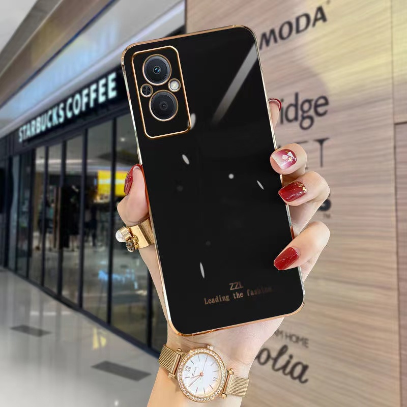 Ốp điện thoại cạnh thẳng mạ màu cho OPPO Reno 7 5g Reno 7Z 5g Reno 7 4G Reno 7Pro 5G A55 A76 A16K Reno 6 4G F11Pro