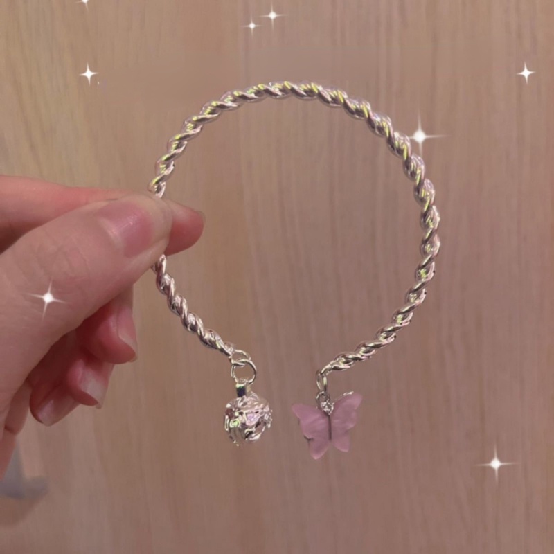 Vòng Tay Bạc Họa Tiết Bướm Xanh Thời Trang Hàn Quốc