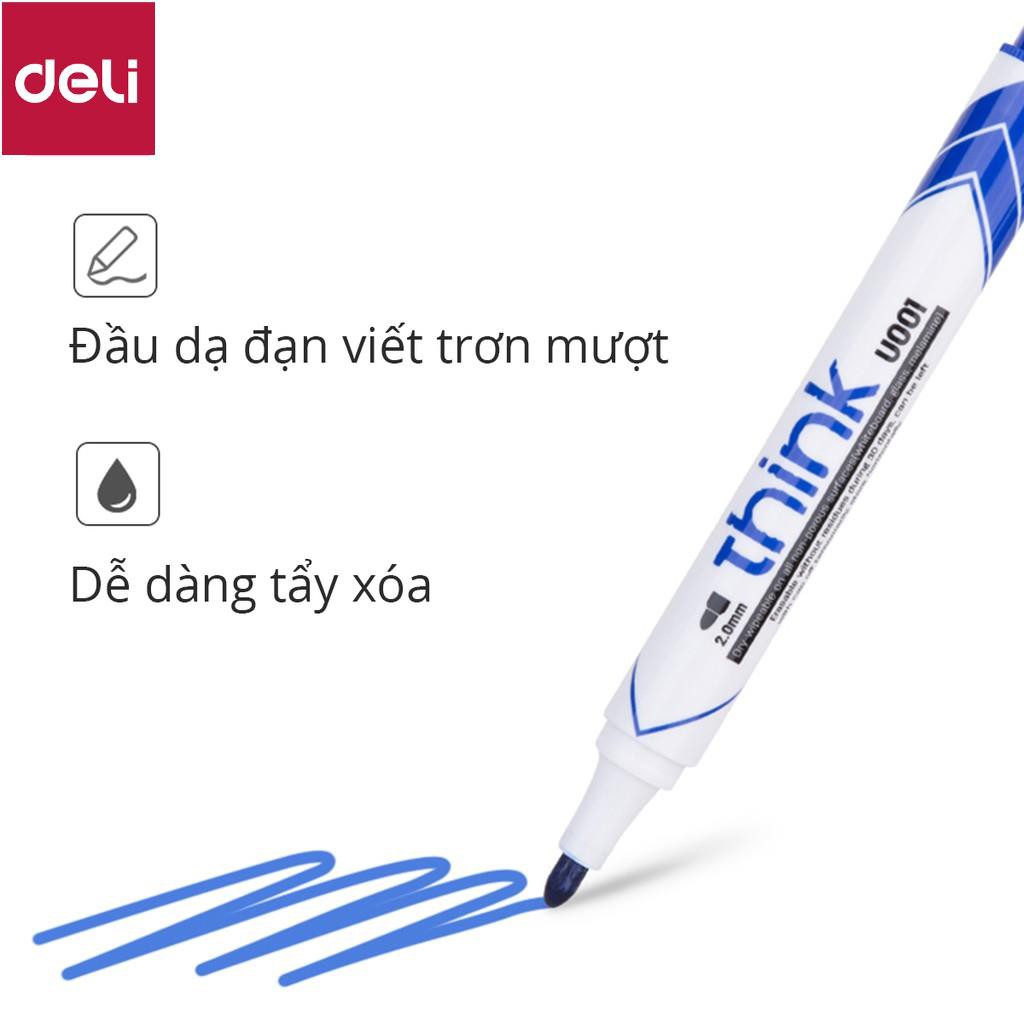 Bút dạ bảng Deli - xóa được - Mực xanh/đen/đỏ - 12 chiếc/hộp - EU00130 / EU00630 [Deli]