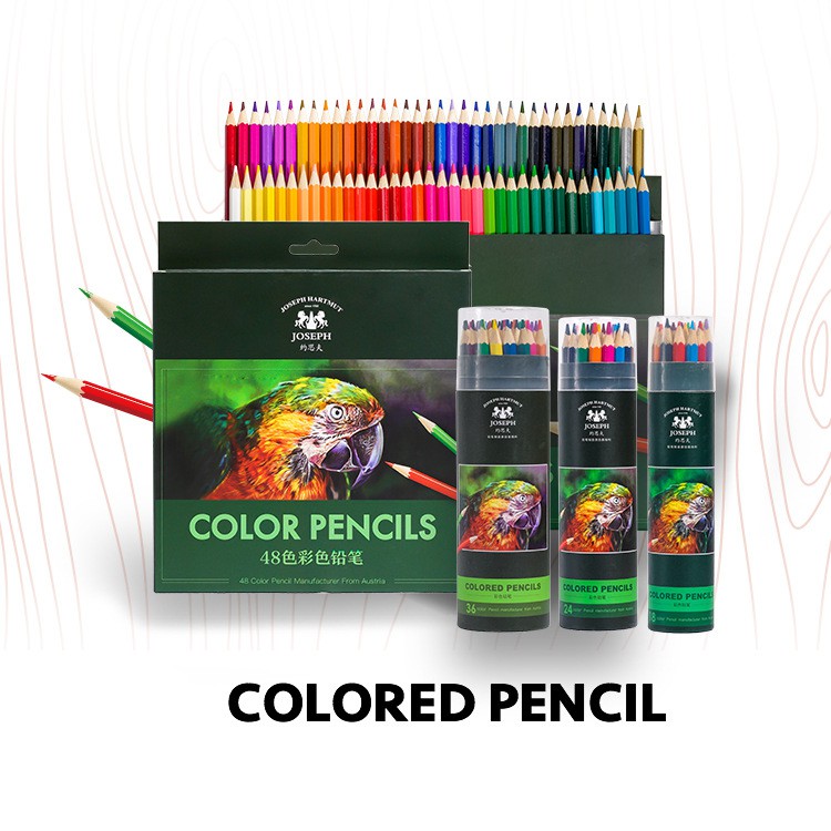 Hộp bút chì màu khô cao cấp COLOR PENCIL JOSEPH 36/48/72 màu hộp giấy