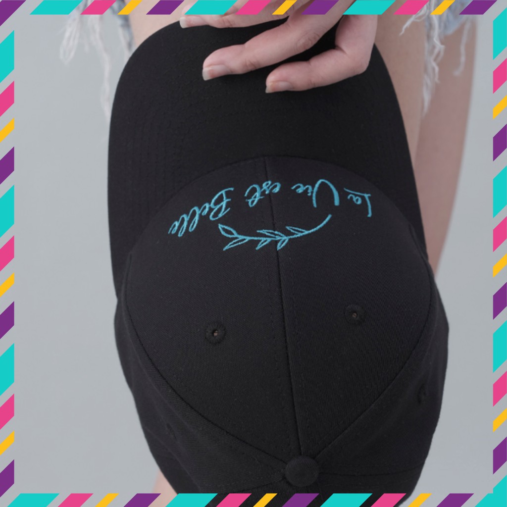 Nón Kết, Mũ Lưỡi Trai thêu logo La Vie est Belle form Unisex Nam Nữ Thời Trang Cá Tính, Hàng VNXK Chuẩn Châu Âu