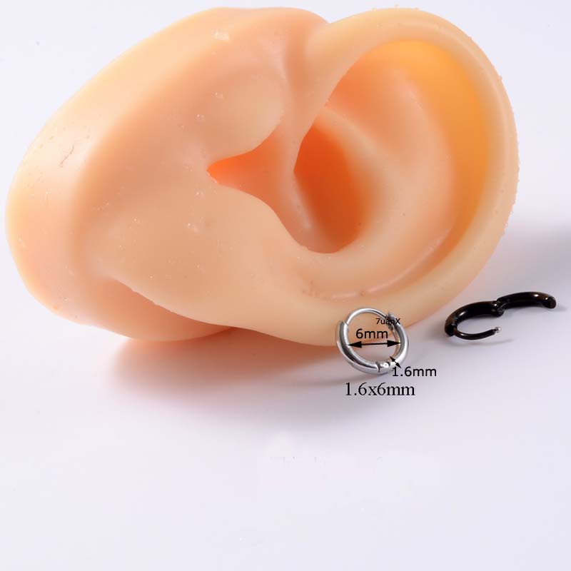 Khuyên tai tròn bằng thép không gỉ đơn giản cá tính cho nam và nữ