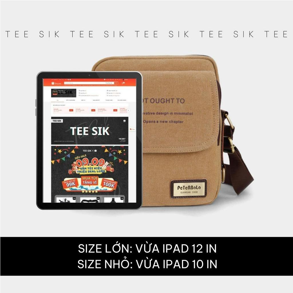 Túi đeo chéo nam TEE SIK túi đeo chéo canvas đeo vai vintagecổ điển nhiều ngăn vừa ipad 10in chắc chắn TS41
