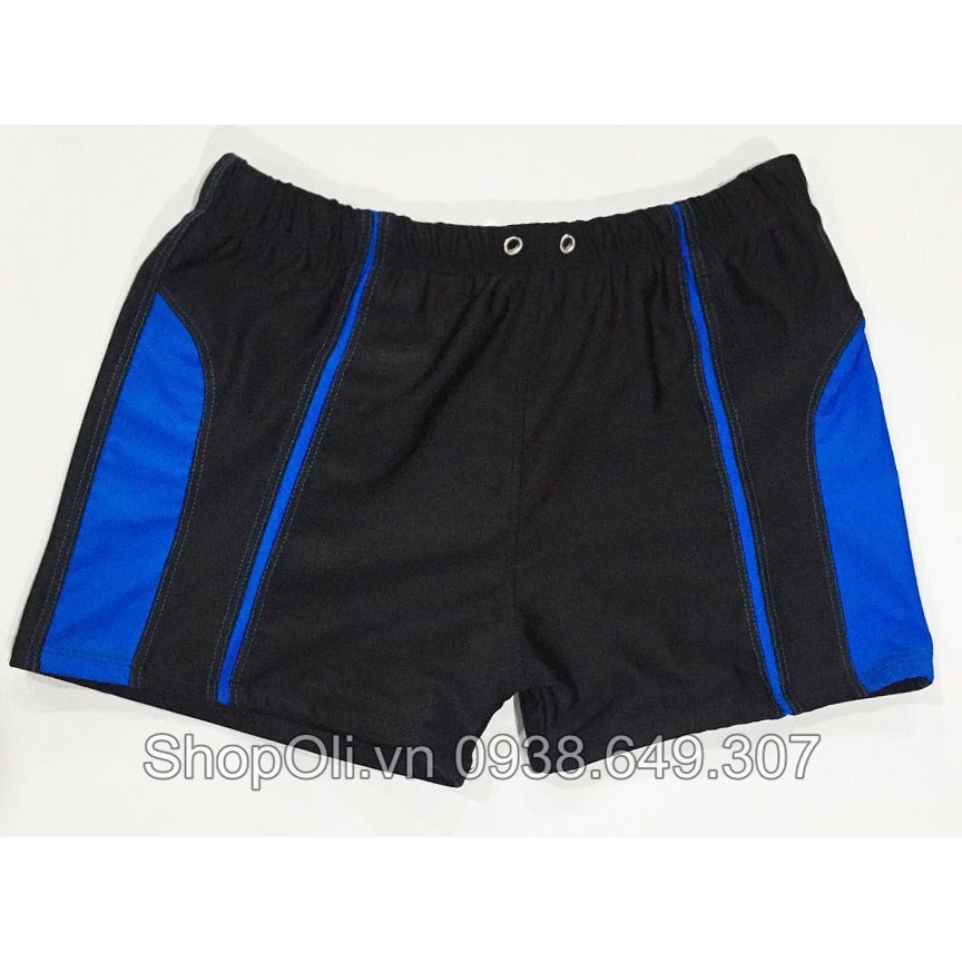 Quần bơi nam ngắn đen phối xanh bích - Hàng nhập khẩu