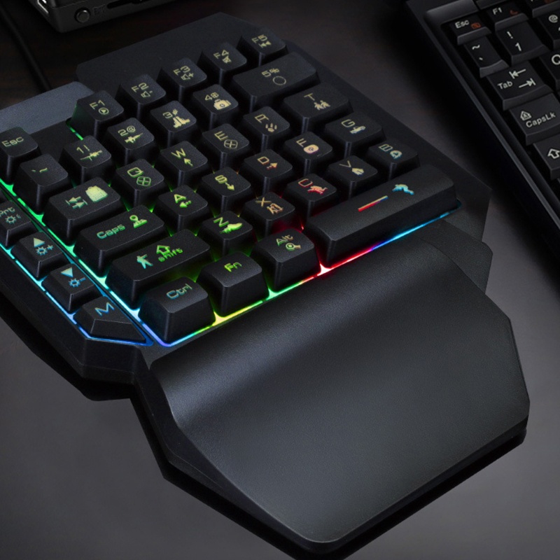 lucky* 39 Keys PUBG Keycap Version Mechanical Backlit Keypad, USB Wired Gaming Keypad with Breathing LED