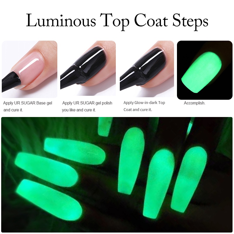 [Hàng mới về] Gel sơn móng tay dạ quang UR SUGAR 7.5ml loại gel mềm không chùi dùng để trang trí móng nghệ thuật