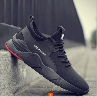 Giày Sneaker nam full đen lịch lãm 132