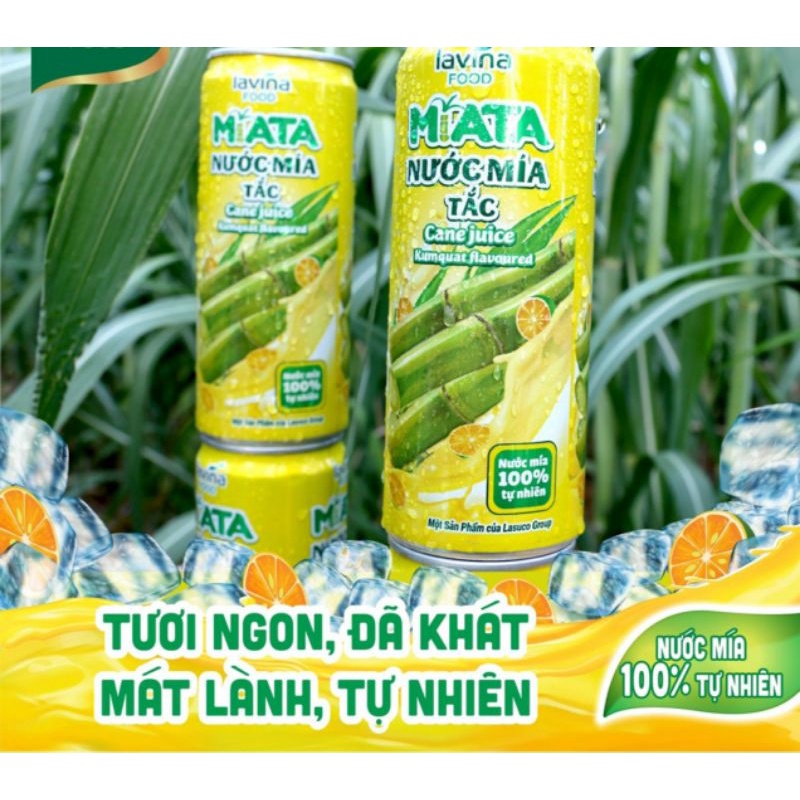 Khay 24 lon Nước Mía Tươi MiATA Vị Tắc 320ml
