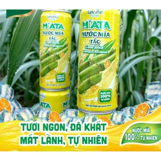 Khay 24 lon nước mía tươi miata vị tắc 320ml