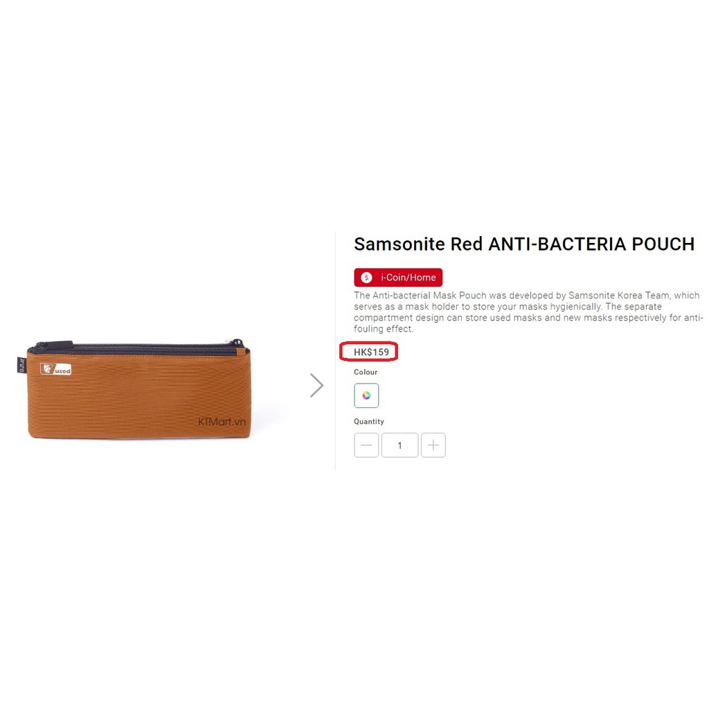 Túi đựng khẩu trang kháng khuẩn Red ANTI-BACTERIA POUCH 11983057 Samsonite