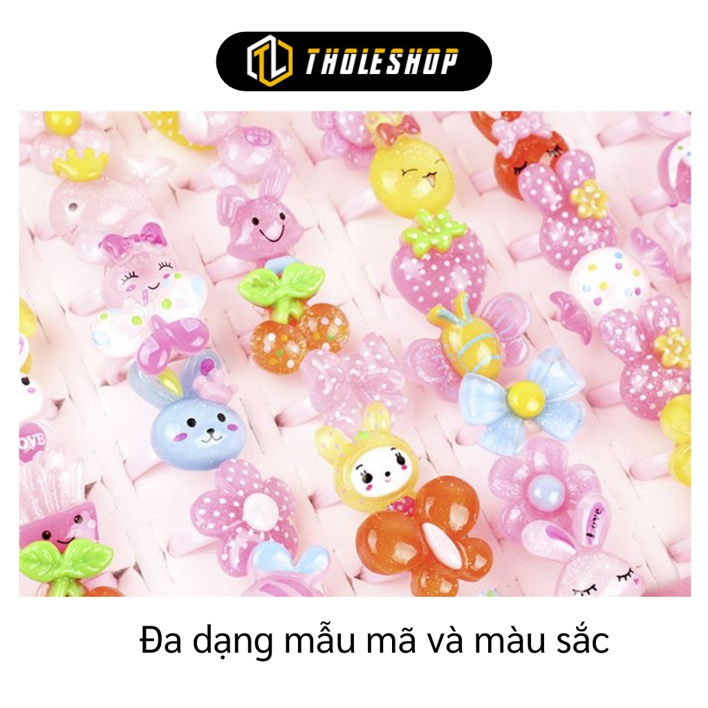 Nhẫn Trẻ Em - Hộp 50 Chiếc Nhẫn Đeo Tay Bằng Nhựa Nhiều Kiểu Cho Bé Gái 5817