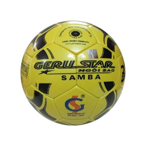 BÓNG ĐÁ SAMBA KHÂU TAY (VÀNG) SỐ 4 . 5 (Có  tặng  kèm  kim bơm  banh và  lưới  đựng  banh.)