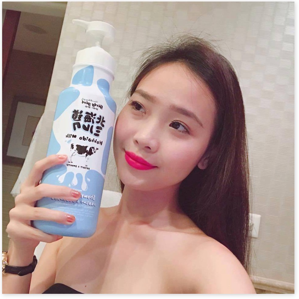 [Mã chiết khấu giảm giá mỹ phẩm chính hãng] Sữa tắm trắng da Hokkaido Milk Whitening AHA Shower Cream