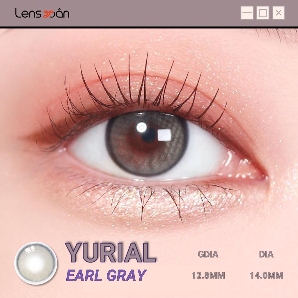 KÍNH ÁP TRÒNG YURIAL EARL GRAY CỦA IDOL LENS (12 THÁNG): Lens xám lạnh trong suốt hiệu ứng 3D | Lens Xoắn (GIÁ 1 CHIẾC)