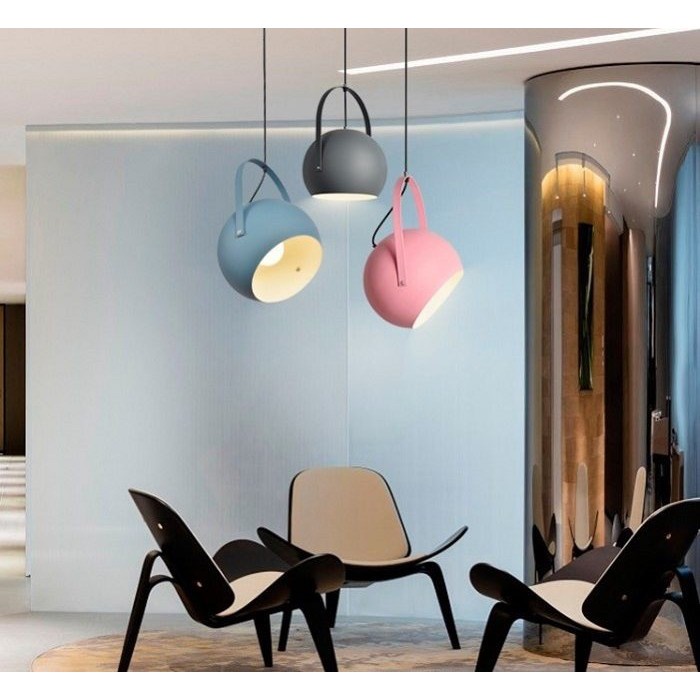 Bộ 3 đèn thả trần chao bát kèm bóng Led búp, Đèn trang trí phòng khách, nhà hàng 3DT2B