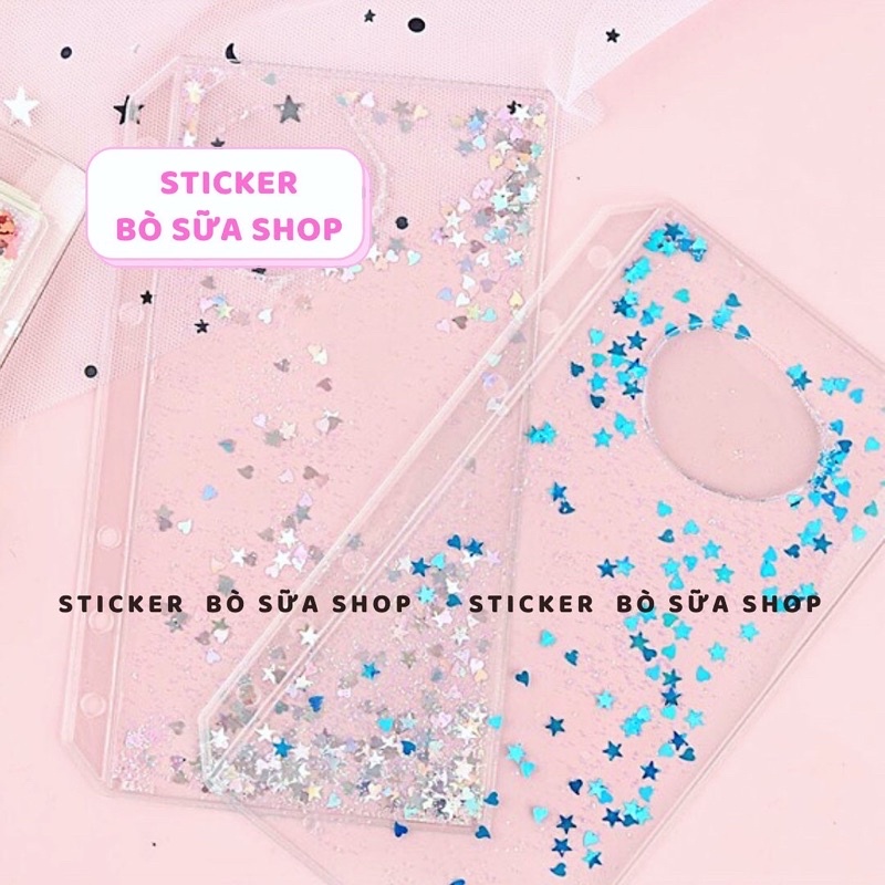 Bìa lấp lánh phân chia trang kim tuyến A6 stickerbosuashop