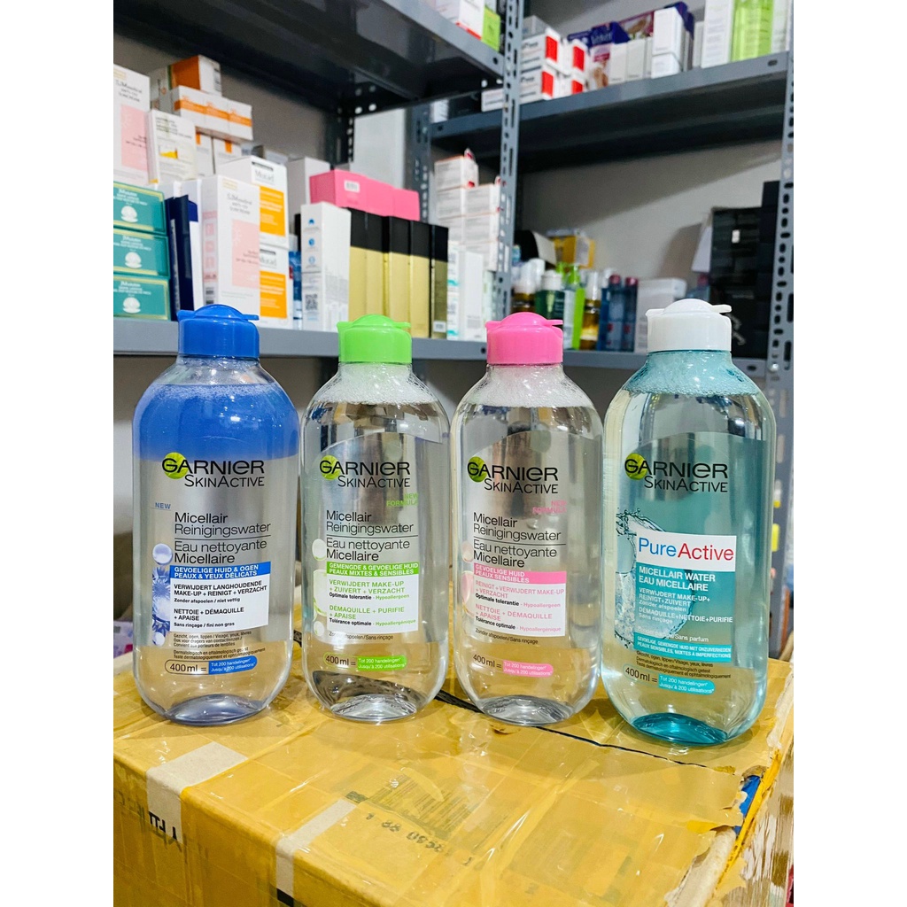 Nước Tẩy Trang Garnier Không Cồn, Dưỡng Ẩm, Dùng Mọi Loại Da 400ml