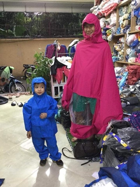 ÁO MƯA QUÂY KÍN 1 đầu chống thấm KHÁNH CHI (Chat để chọn màu)