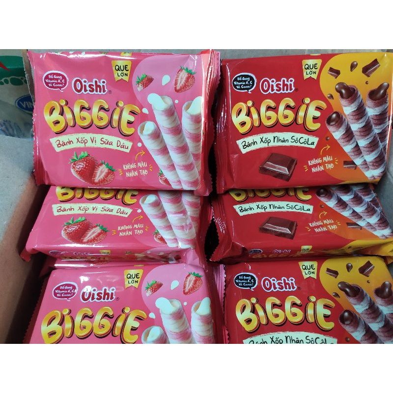 set 2 bịt Bánh ống quế nhân kem oishi