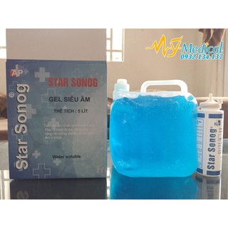 Gel siêu âm Star Songog xanh, can 5 lit