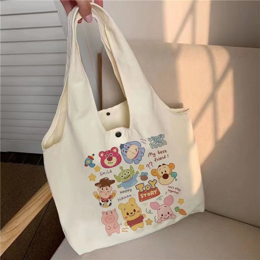 Disney Phim hoạt hình dễ thương túi vải túi cô gái túi học sinh túi xách túi vai túi mua sắm túi túi môi trường