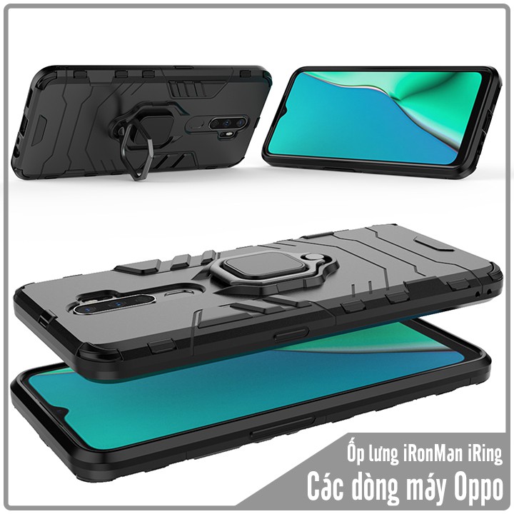 Ốp lưng iRON - MAN IRING Nhựa PC cứng viền dẻo cho các dòng Oppo Realme 5 / Realme 5 Pro / A9 2020 / A5 2020 / A11X / A5