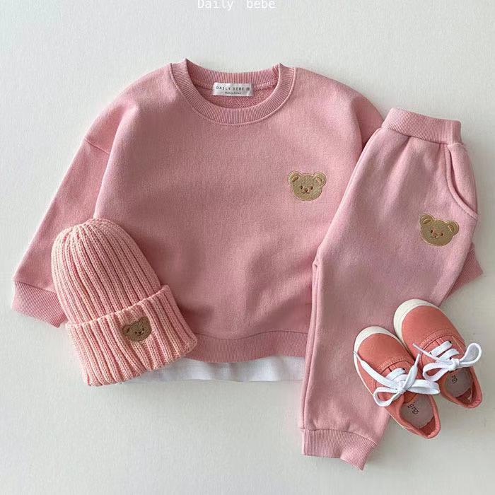 Set Đồ Thể Thao Gồm Áo Sweater Cổ Tròn Và Quần Dài In Hình Gấu Phong Cách Nhật Hàn Thời Trang Mùa Thu Cho Bé Sơ Sinh 21 Tuổi