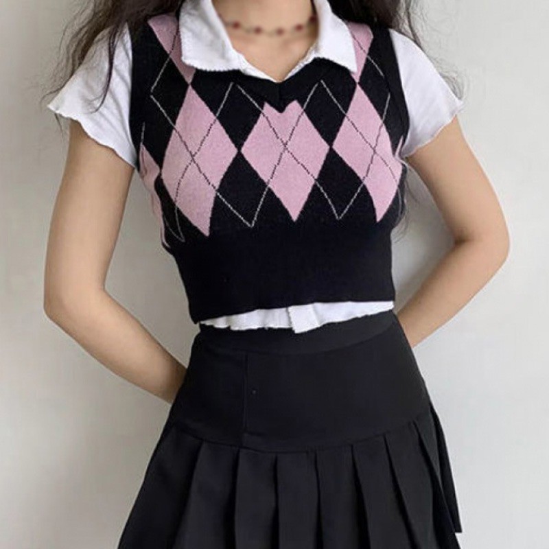 Áo Gi-Lê Len Sát Nách Cổ Chữ V Quyến Rũ Trẻ Trung Hợp Thời Trang