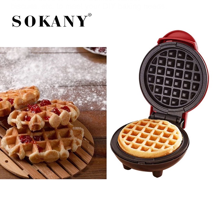 [Mã ELHADEV giảm 4% đơn 300K] Máy làm bánh waffle mini, nướng bánh kẹp tàn ong SOKANY [BH 12 Tháng]