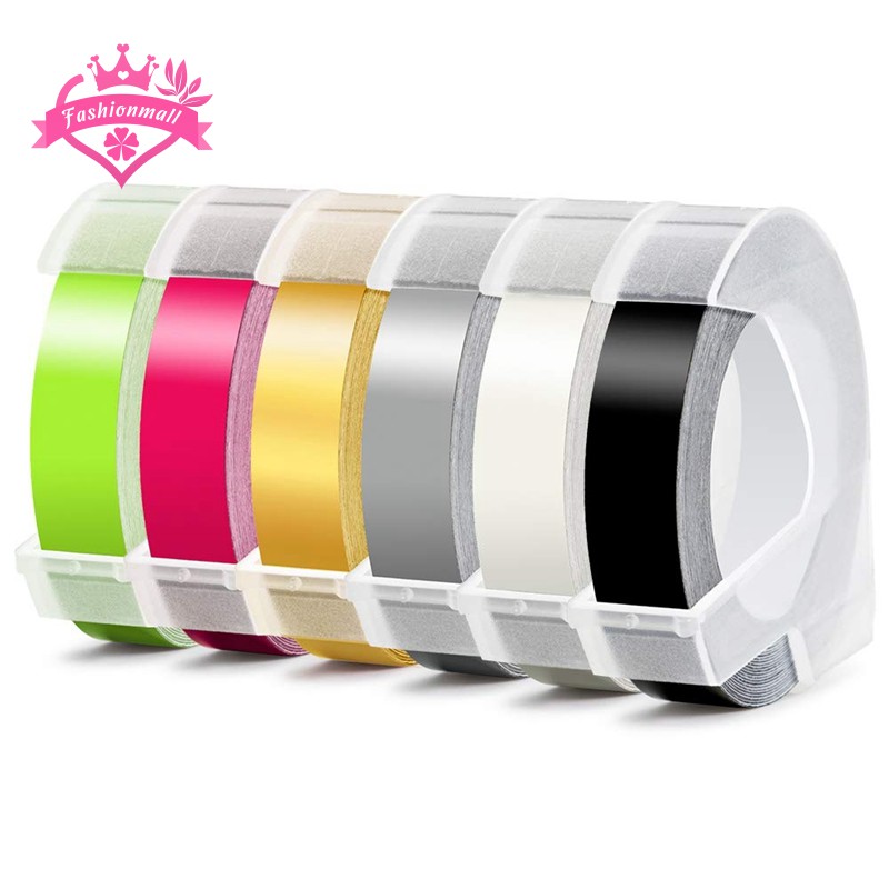 6 Roll Embossing Label Maker Tape 3d Plastic 9mm X 3m