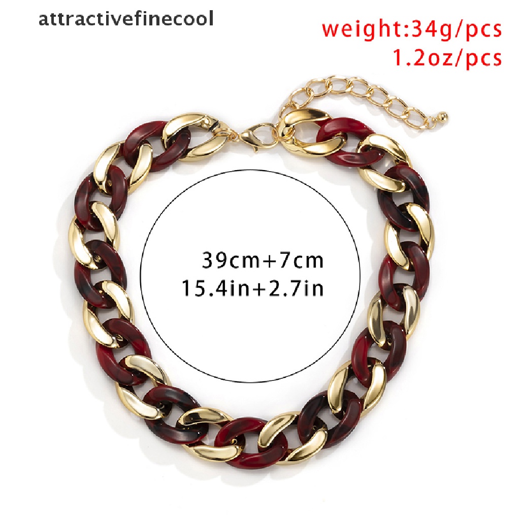 Acvn Vòng Cổ Choker Acrylic Dày Phong Cách Gothic Miami Curb Cuban