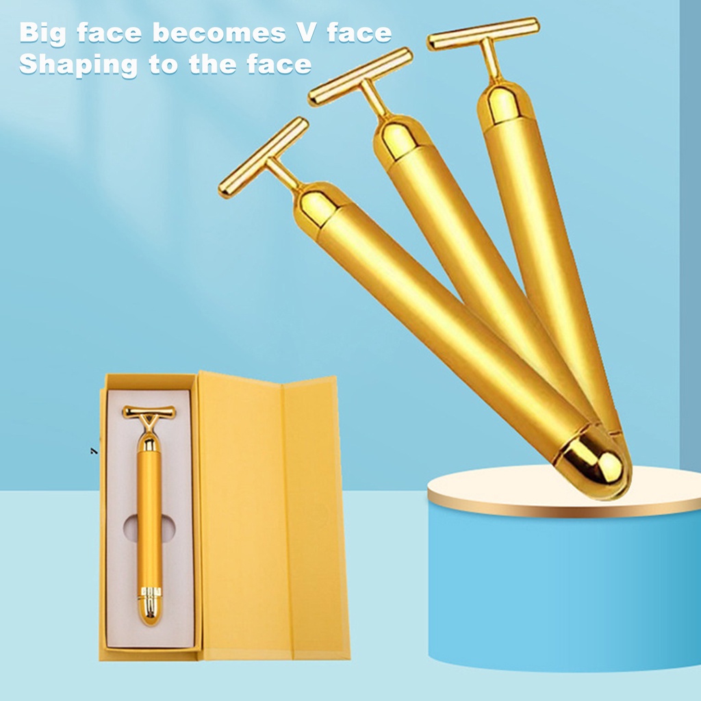 Cây Lăn Massage Mặt Tần Số Rung Mạnh Bằng Hợp Kim Kẽm Hình Chữ T Đa Năng Cho Nữ