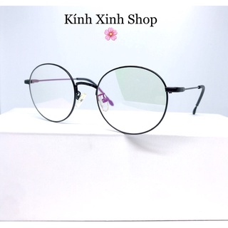 Kính Mắt tròn ulzzang Kim loại tròng chống ánh sáng xanh uv - X3041