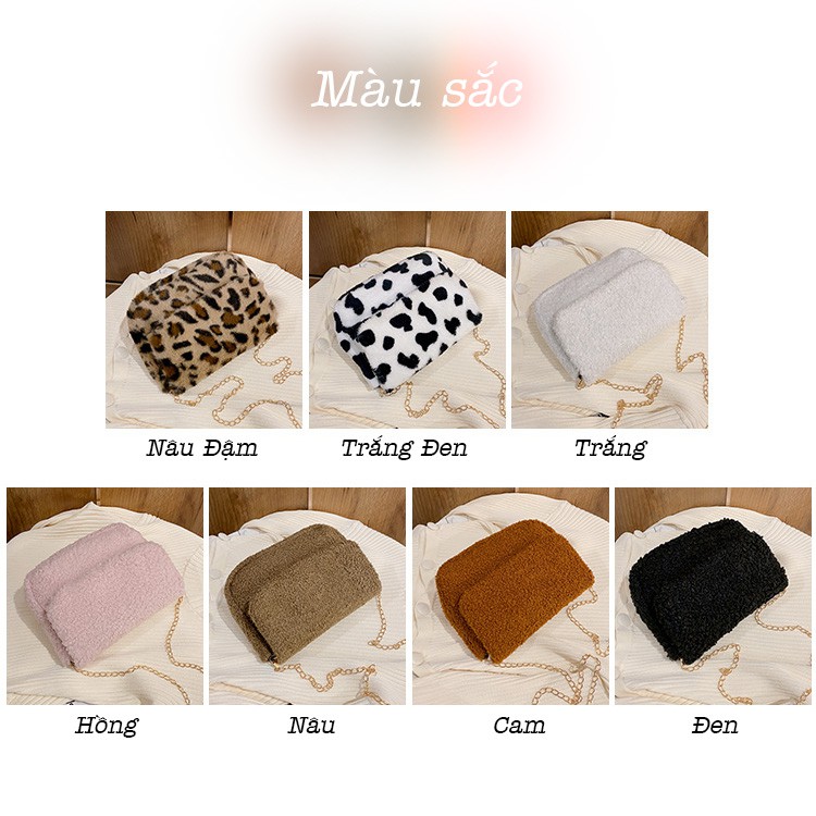 Túi Lông Korea Trơn 2 Lớp Siêu Xinh P1971