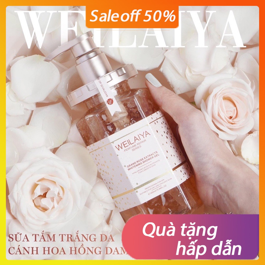 [ CHÍNH HÃNG ] Sữa Tắm Trắng Da Cánh Hoa Hồng Tươi WEILAIYA Grand Rose Extracts Whitening Shower Gel 450ml | BigBuy360 - bigbuy360.vn