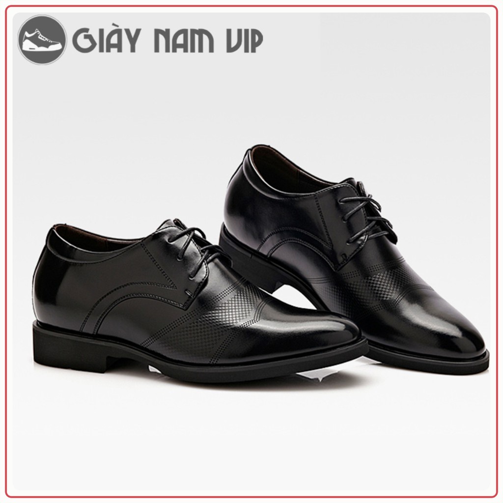 Giày Nam Tăng Chiều Cao Công Sở Cao Cấp Đẹp GIAYNAMVIP Giày Độn Đế Nam 6cm Đen GD46