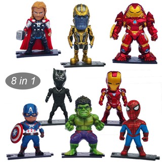 Set 8 Mô Hình Đồ Chơi Nhân Vật Siêu Anh Hùng Trong Phim The Avengers