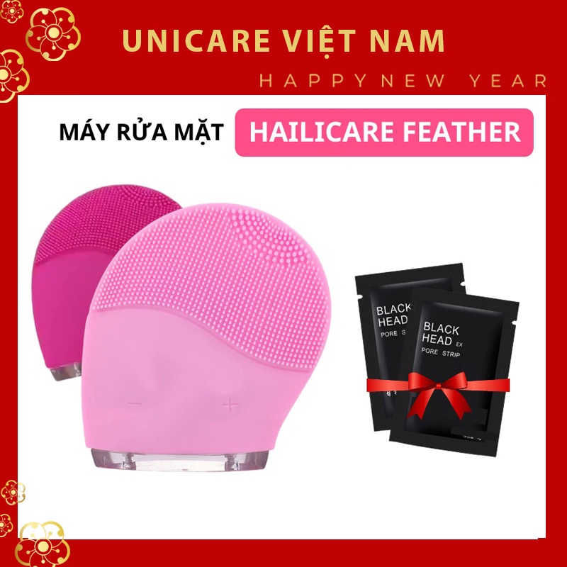 Máy rửa mặt và mát xa nâng cơ mặt Hailicare Feather - Loại bỏ 99% bụi bẩn, bã nhờn - cho mọi loại da -  kèm QUÀ TẶNG