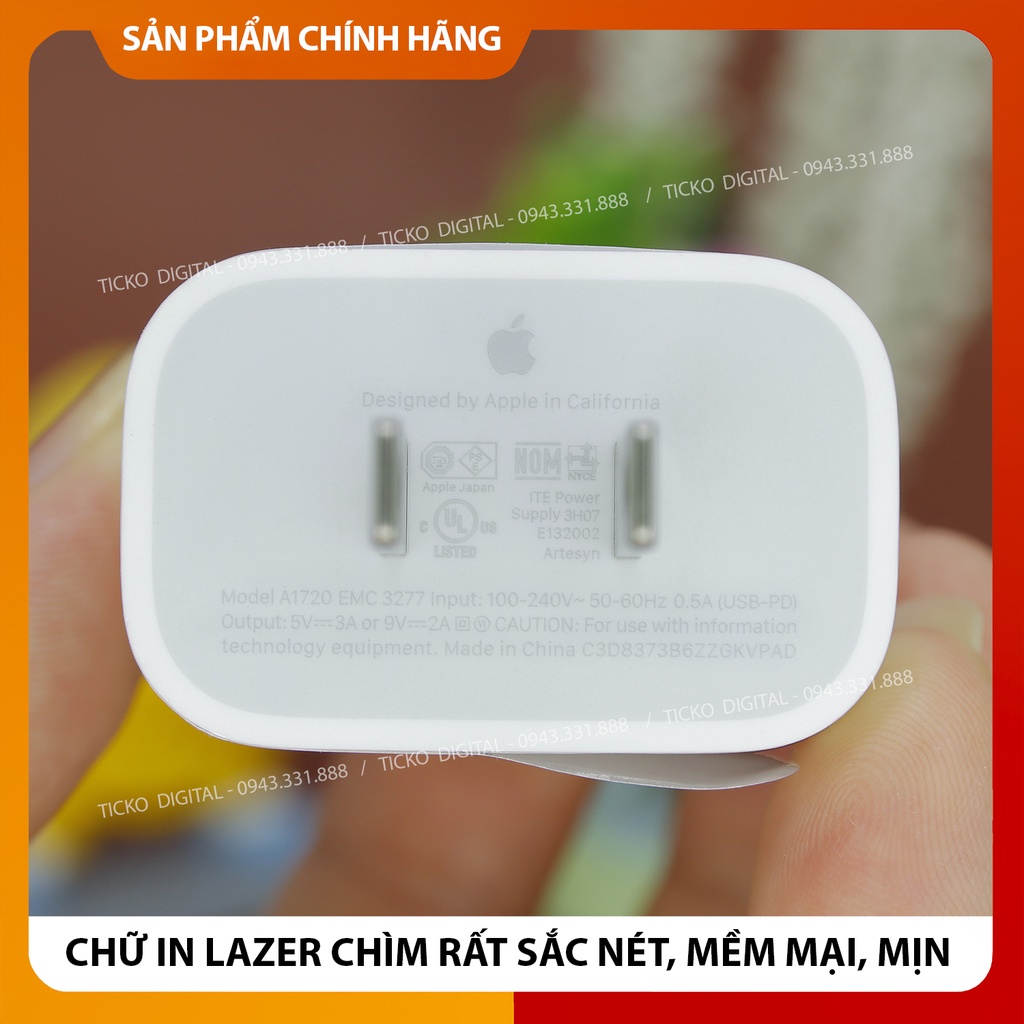 Bộ Sạc 18W Theo Máy IP 11 Pro/11 Pro Max | Hàng Zin New 100% | Củ Chân Dẹt Mỹ | Bảo Hành 12 Tháng Lỗi 1 Đổi 1.